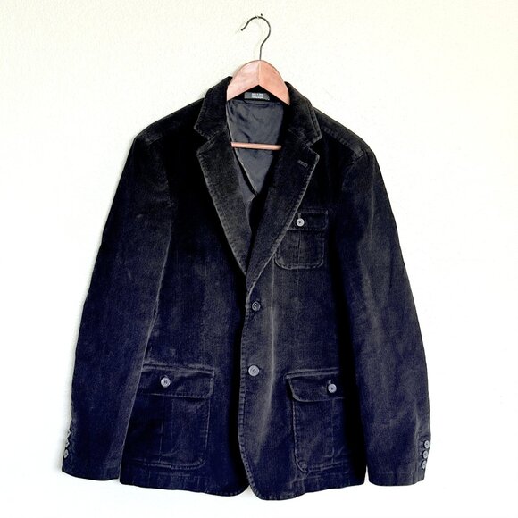 Men's Claiborne Black Corduroy Western Style Blazer Jacket Size 42S - Picture 1 of 13